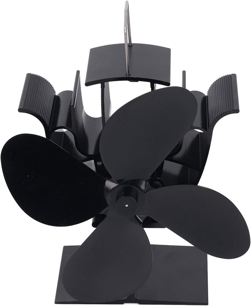 woobles Fireplace Stove Fan, 4 Blades Quiet High Temperature Resistant Heat Powered Stove Fan, Fireplace Fan for Wood/Log Burner - Image 2